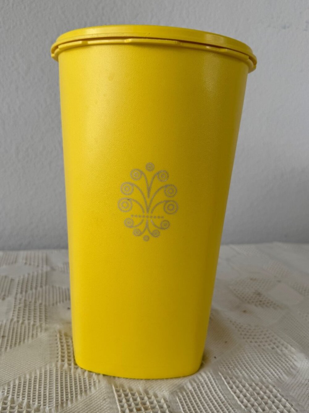 Vintage Tupperware 808-40 Yellow Servalier Canister 1970s Storage Container